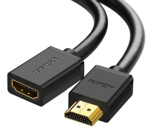 CABLU video prelungitor Ugreen, "HD107" HDMI (T) la HDMI (M), rezolutie maxima 4K UHD (3840 x 2160) la 60 Hz, conectori auriti, 3m, negru "10145" (...