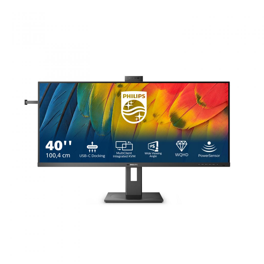 Monitor Philips 40" UltraWide 3440x1440 120Hz cu Webcam USB-C 100W