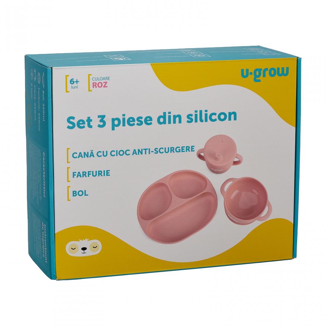 Set Diversificare U-GROW 3 Piese Silicon Roz - Bebe - imagine 7