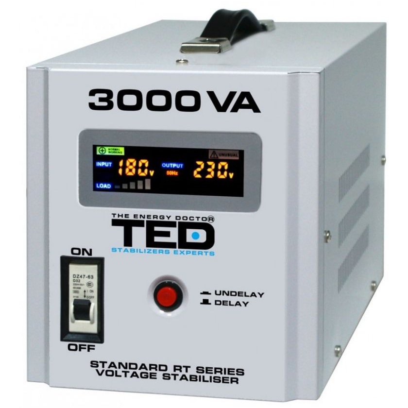 Stabilizator tensiune Ted electric 3000VA, transfer zero