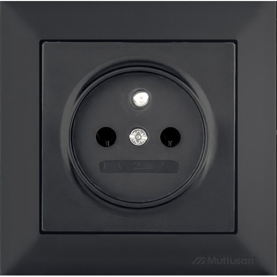 Priza Mutlusan Candela, 1P, 16A, Negru Catifea