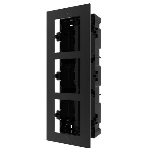 Rama îngropată Hikvision DS-KD-ACF3/BK, 3 module, negru