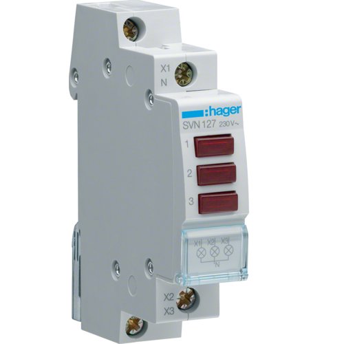 Lampă semnalizare 230V 3x roșu Hager SVN127
