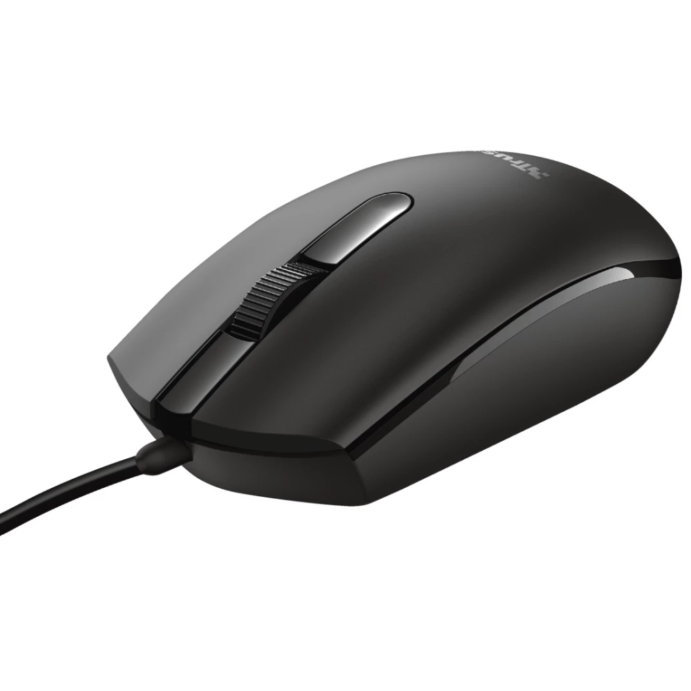 Mouse Trust Basi Cu Fir Negru - 1200 DPI, Ambidextru