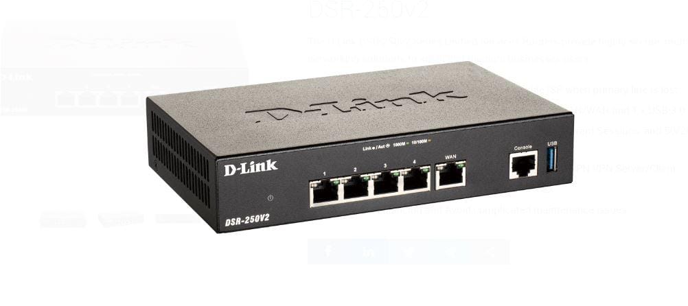 Router VPN D-Link DSR-250v2 Gigabit 5 Porturi pentru Afaceri - imagine 3