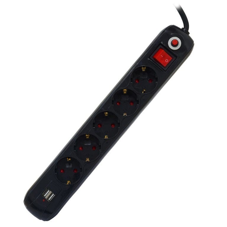 Prelungitor Spacer PP-5-45B-USB, 5 Prize + 2 USB, 4.5m