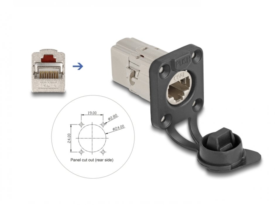 Conector RJ45 Cat.6A IP66 Waterproof Delock