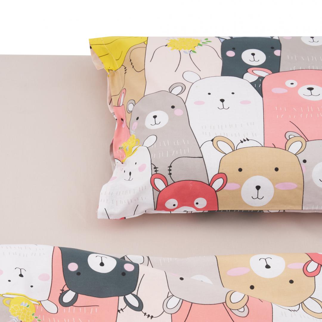 Set Lenjerie Pat Single Bumbac Animals | Generic - imagine 5