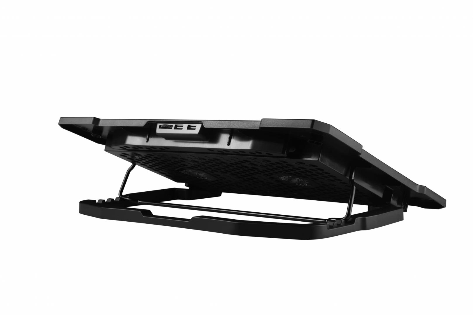 Cooling Pad Tellur Basic 17" - 5 Ventilatoare cu LED Negru - imagine 2