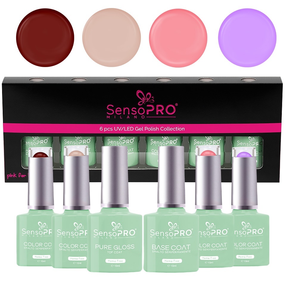 Set Oje Semipermanente Hema Free SensoPRO Milano 4 buc - imagine 2