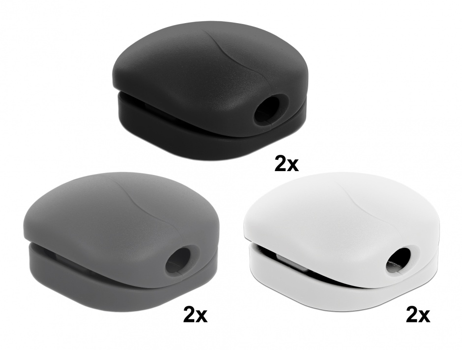 Delock 18299 Set 6 Clips Cablu Autoadezive