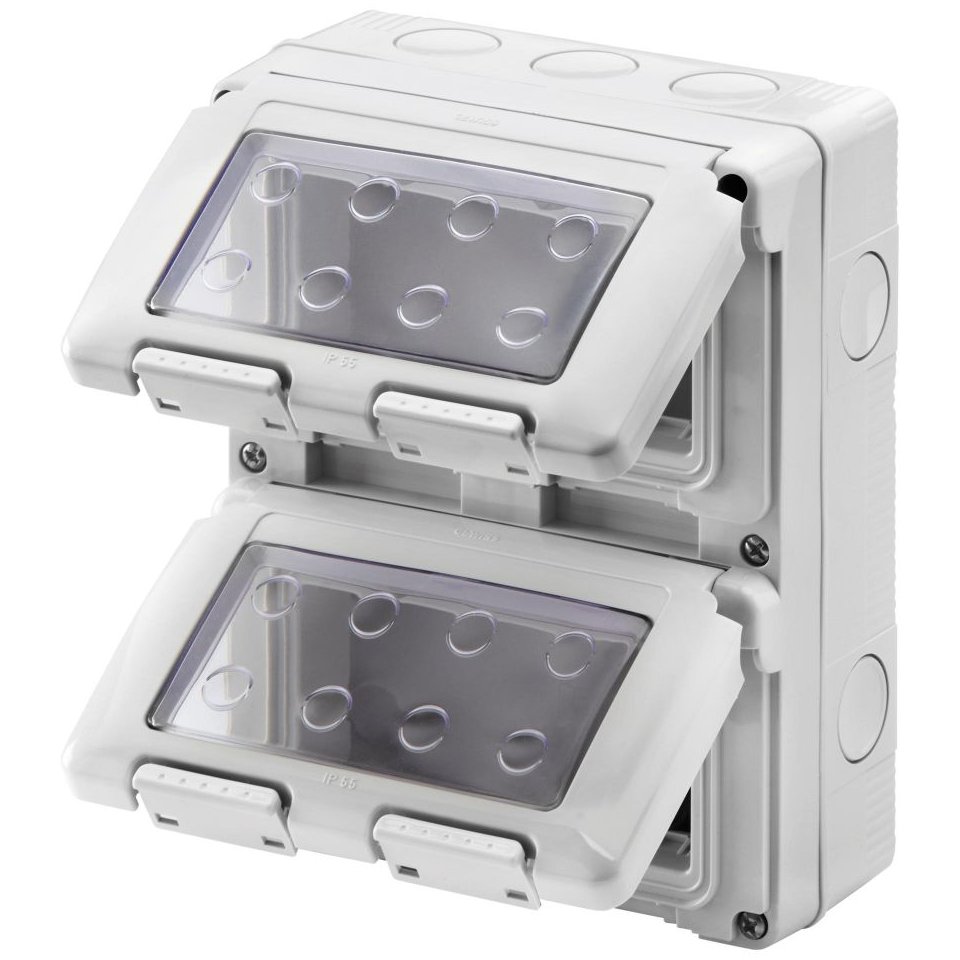 Doza IP55 Verticală Gewiss 8 Module, Ușă Transparentă