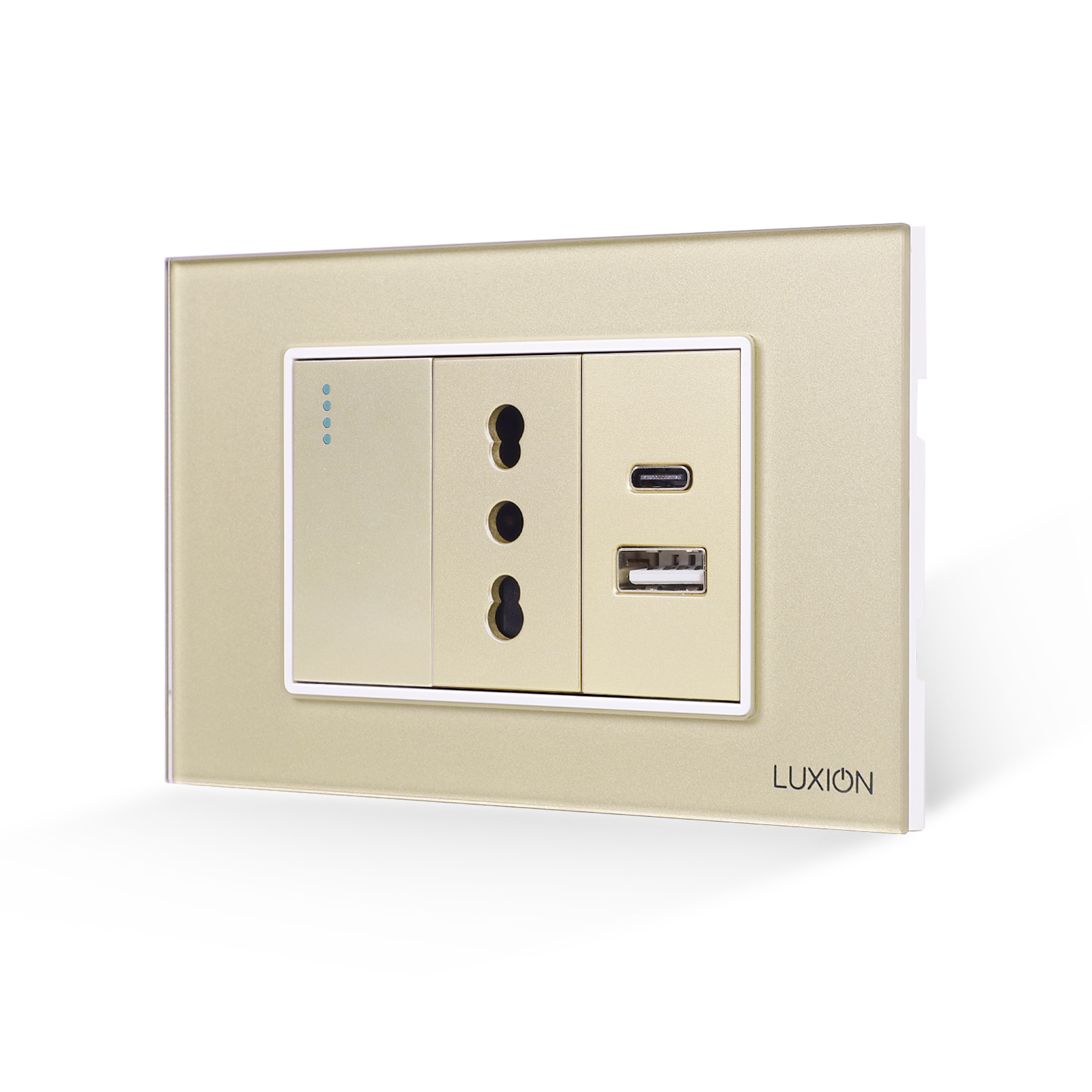 Întrerupător + Priză Îngustă USB A+C, IP44, LUXION - imagine 9