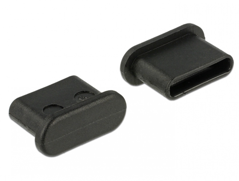 Set 10 Protectii Praf USB-C Delock Negru