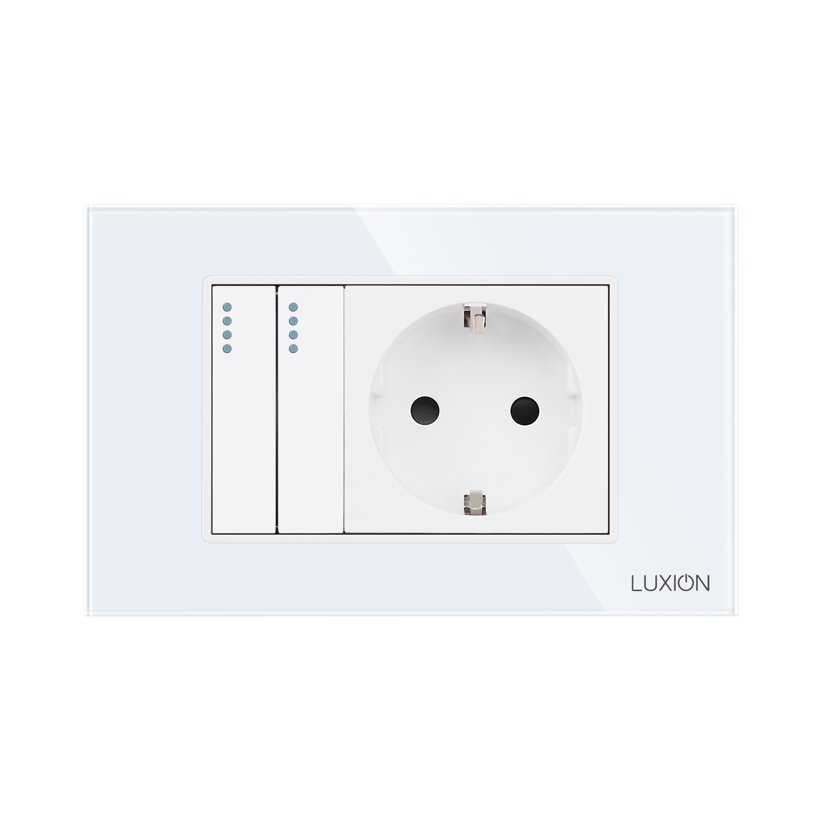 Intrerupator Dublu + Priza Sticla Luxion - imagine 2