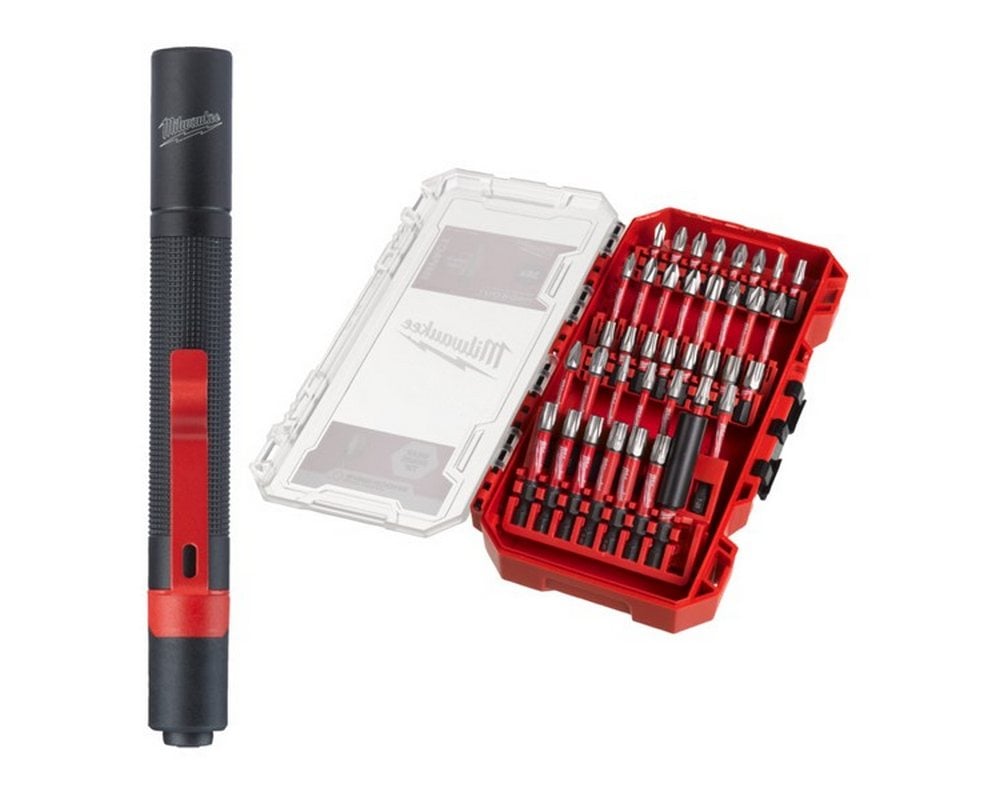 Set 38 Biti Milwaukee + Lanternă LED TRUEVIEW
