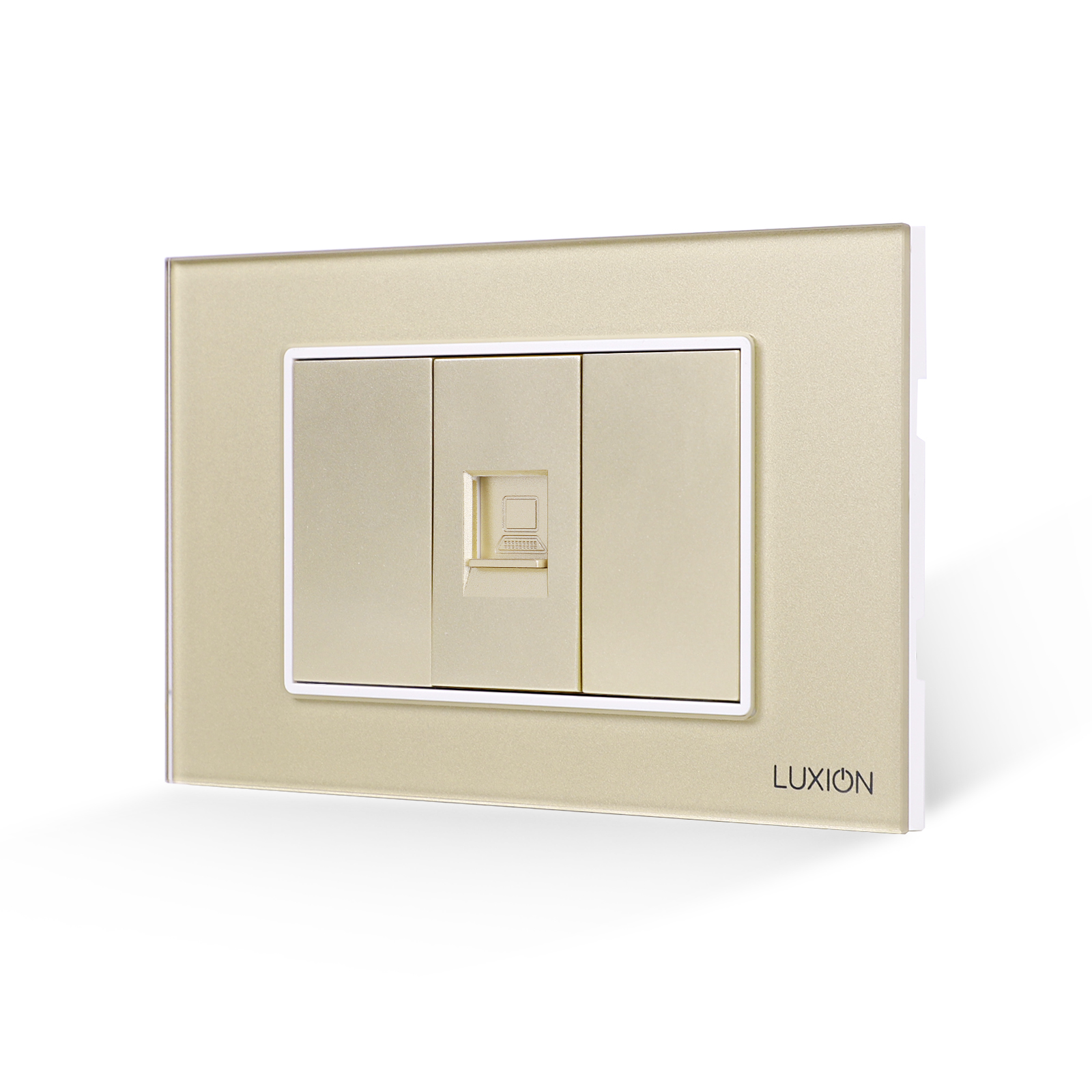 Priza Internet 1M + 2 Taste False LUXION, Rama Sticla, IP44 - imagine 9