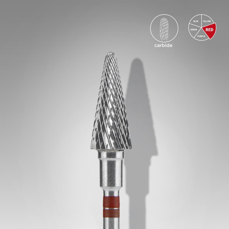 Freză carbid Staleks Expert fină 6 mm, formă conică