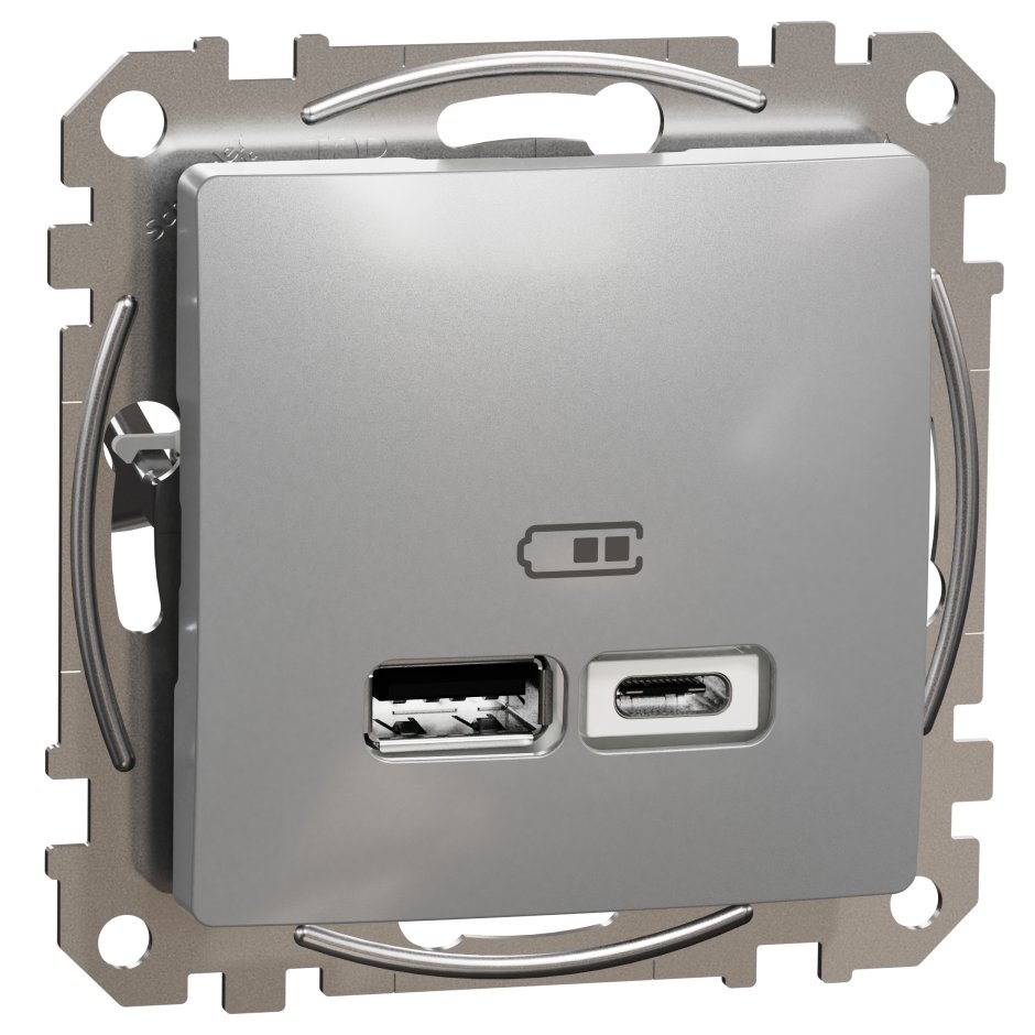 Priza USB Aluminiu Schneider Sedna Design 2.4A