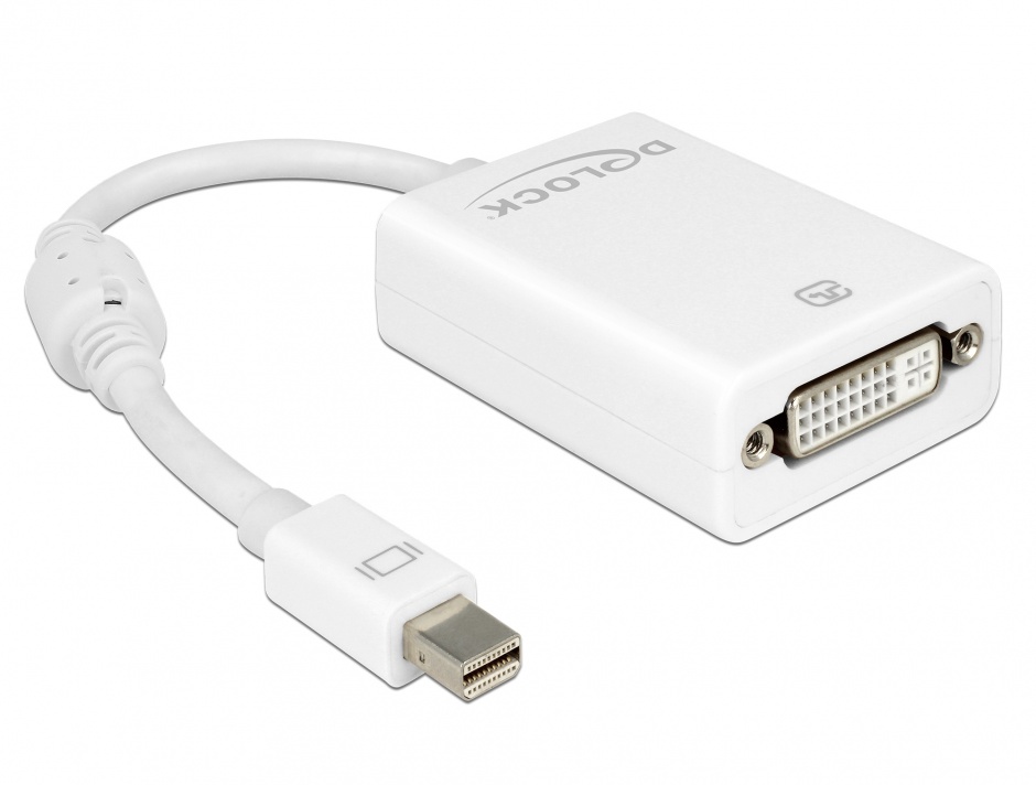 Adaptor miniDP la DVI Alb Delock 65129