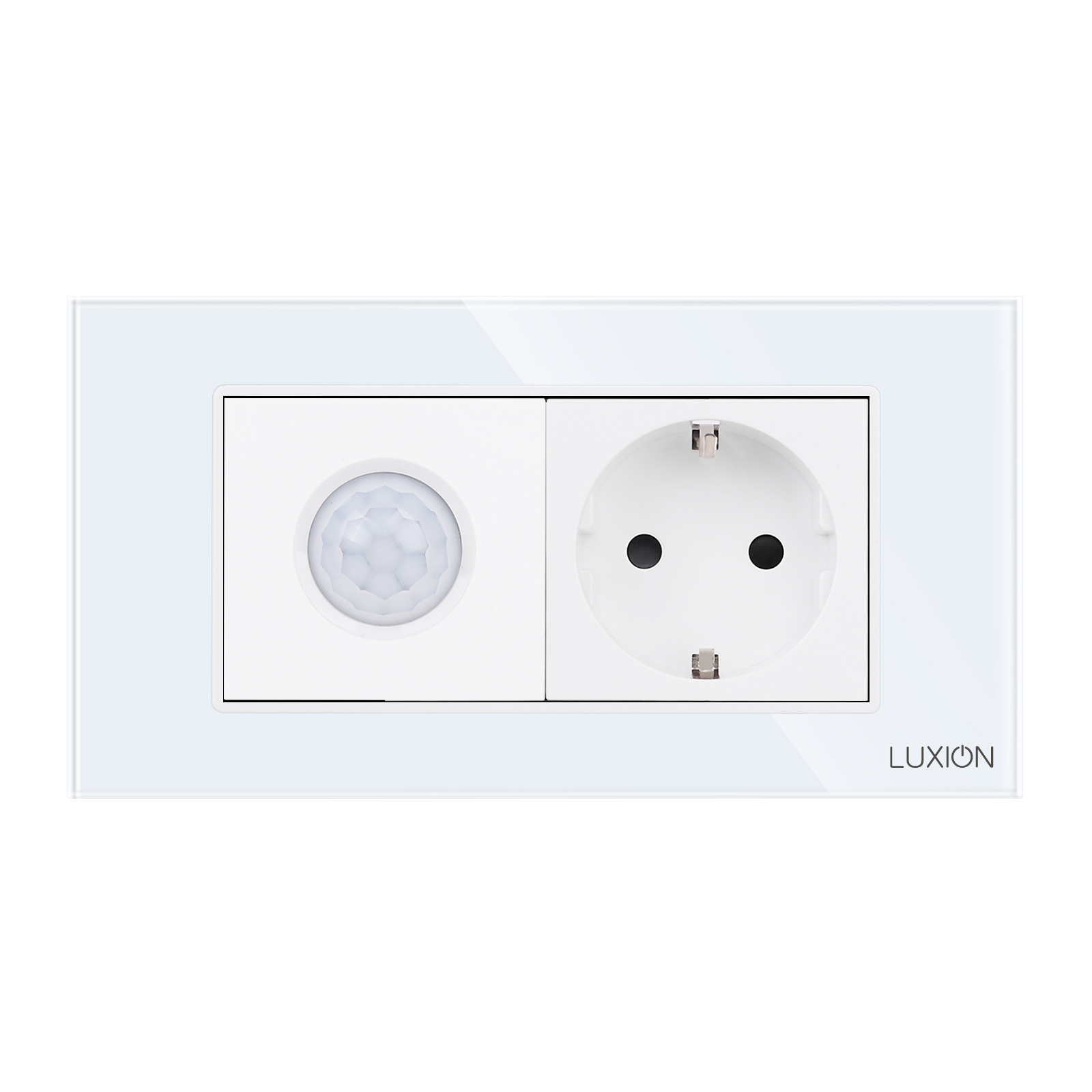 Senzor de Miscare 2M si Priza Schuko LUXION, Rama Sticla, IP44 - imagine 2