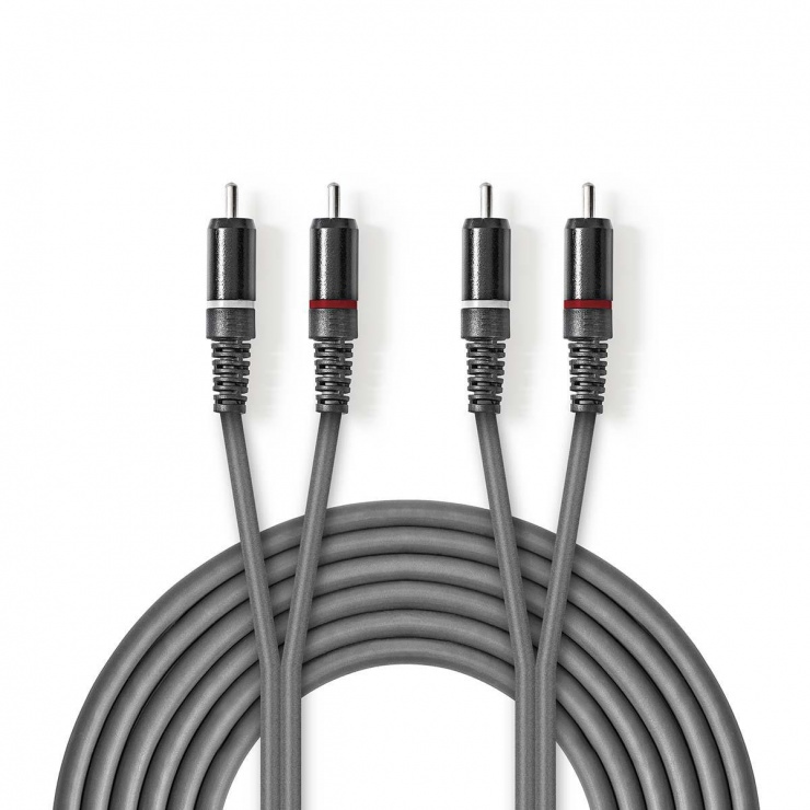 Cablu Audio RCA 5m Nedis, Flexibil și Durabil