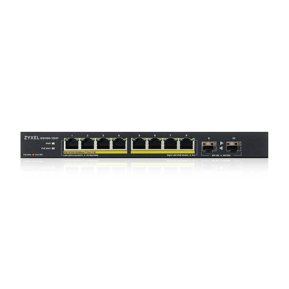 Switch Zyxel GS1100-10HP 10 Porturi Gigabit PoE+ - imagine 3