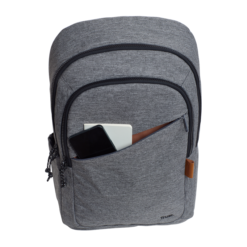Rucsac Laptop Trust Avana 16" Gri - 20L, Eco-Friendly - imagine 3