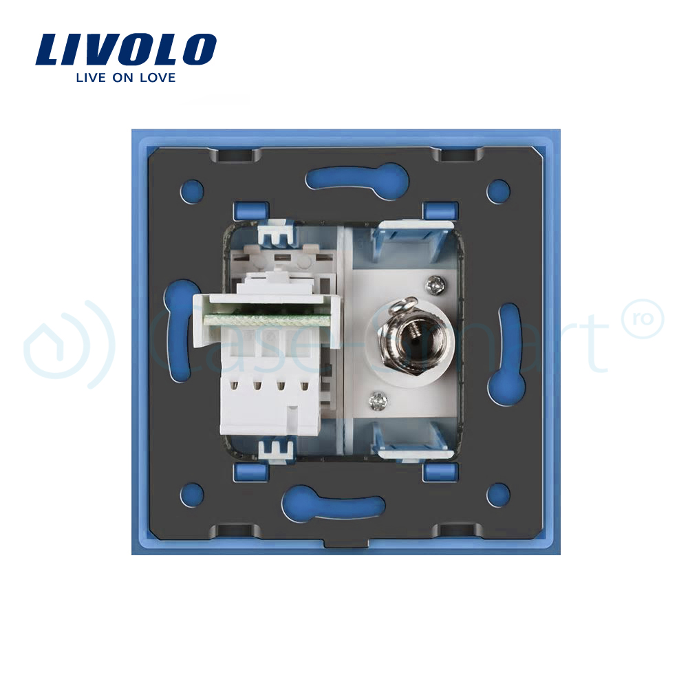 Priza TV+Telefon Livolo Rama Sticla - imagine 16