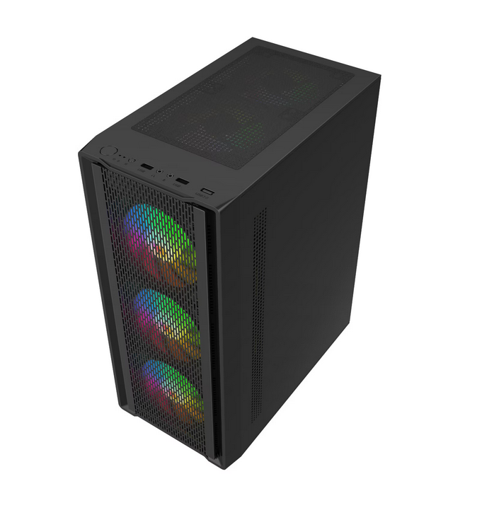 Carcasa Gaming DUNE Mid Tower ARGB Negru - 4 Ventilatoare Incluse - imagine 6