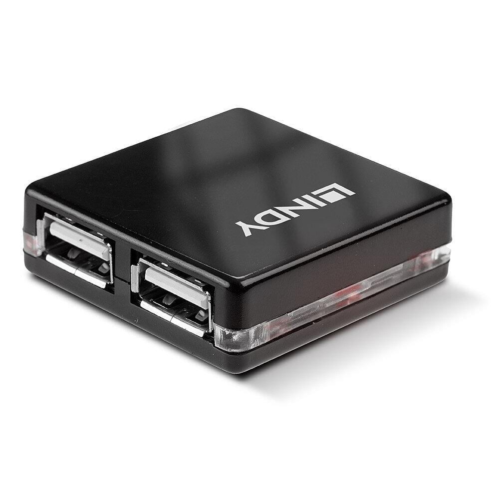Mini Hub USB 2.0 Lindy 4 Porturi - Extindere Compactă - imagine 2