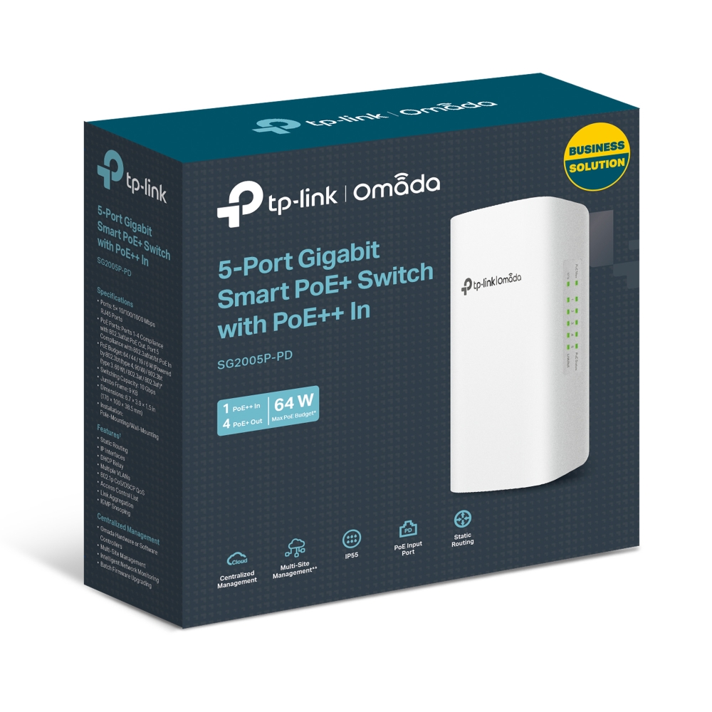 Switch TP-LINK Omada SG2005P-PD 5-Port Gigabit PoE 64W - imagine 8