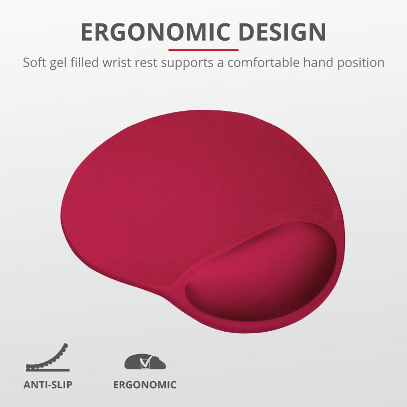 Mouse Pad Trust Big Foot cu Gel - Suport Încheietură, Roșu - imagine 4