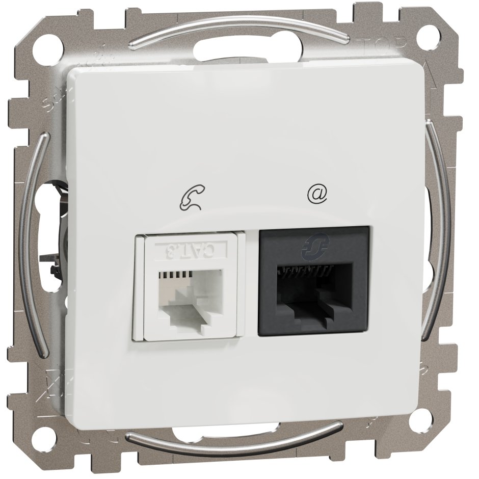 Priza Date RJ11-RJ45 Schneider Sedna Alb
