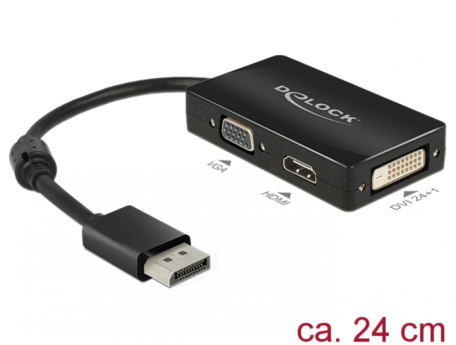Adaptor Delock Displayport la VGA/HDMI/DVI