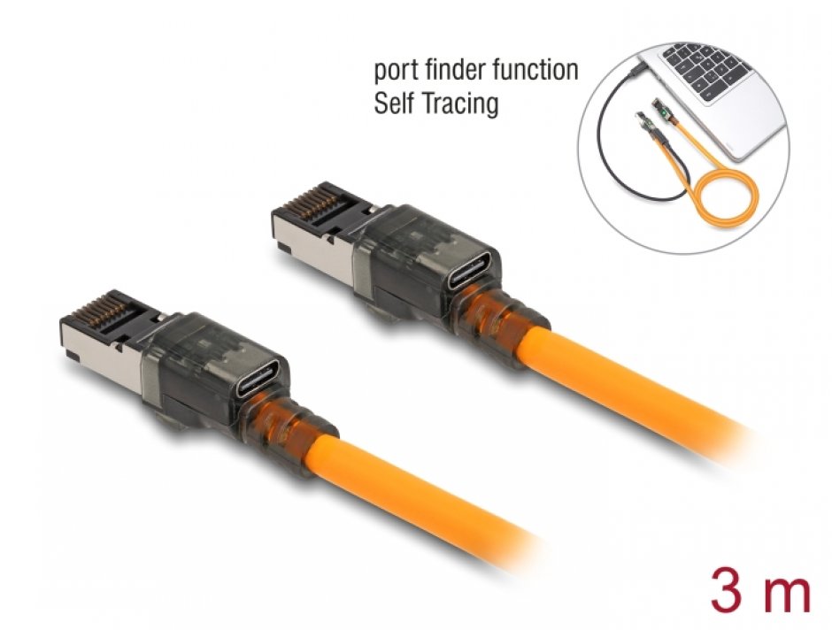 Cablu RJ45 Cat.6A Delock 3m cu Port Finder