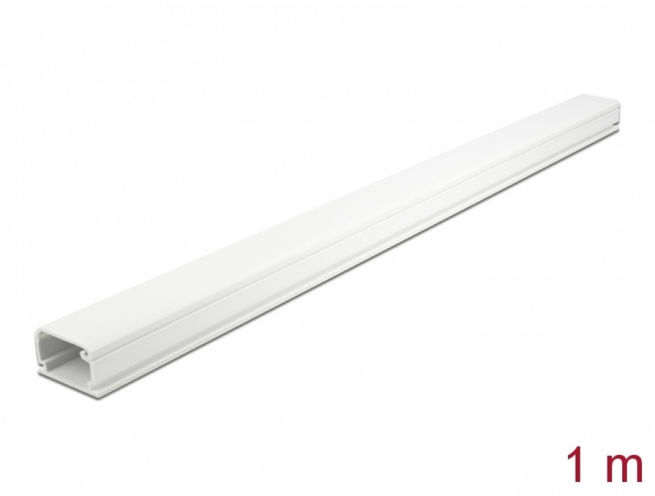 Canal Cablu PVC Delock 35x20mm, Reutilizabil, Alb