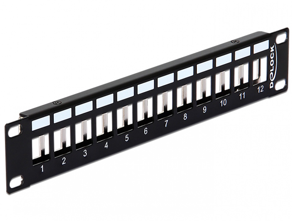 Patch Panel Delock 10" 12 Porturi Keystone Negru