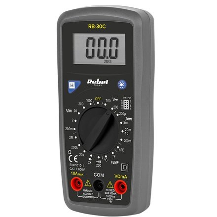 Multimetru Rebel RB-30C, Afisaj Iluminat Universal
