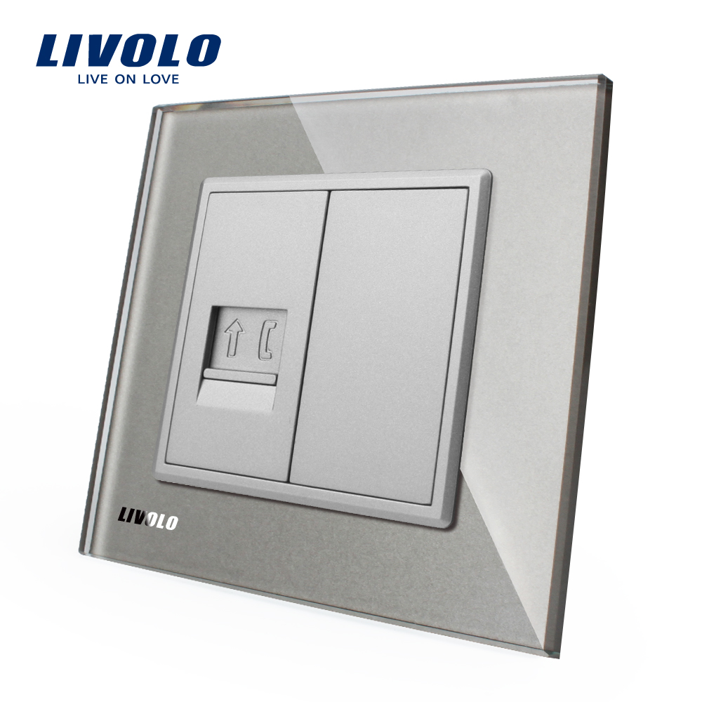 Priză Telefon Livolo cu Râmă Sticlă, Alb - imagine 19
