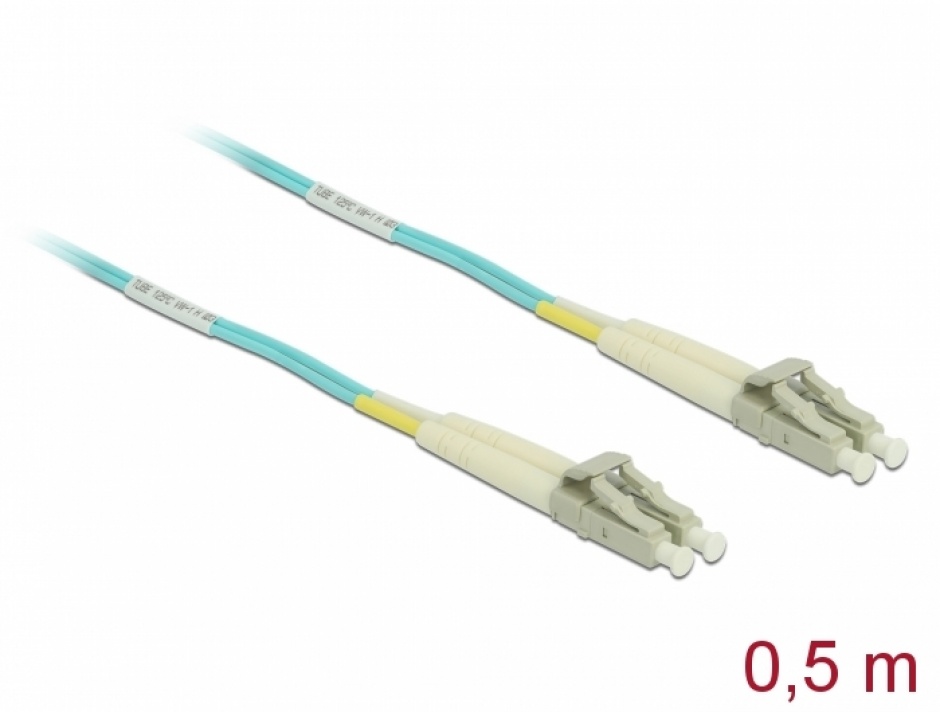 Cablu Fibra Optica LC-LC OM3 0.5m Delock