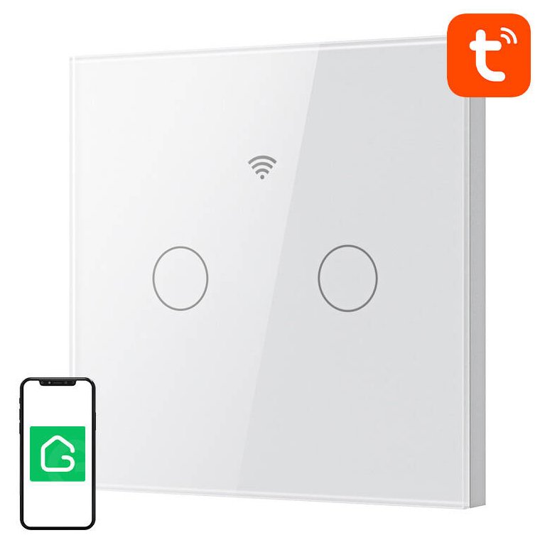 Intrerupator Tactil WiFi Gosund SLS2 Smart, 2 Canale