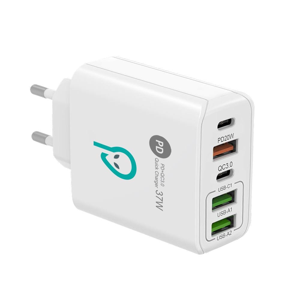 Încărcător Rețea Spacer QC 38W, 5 Porturi USB, Alb - imagine 2