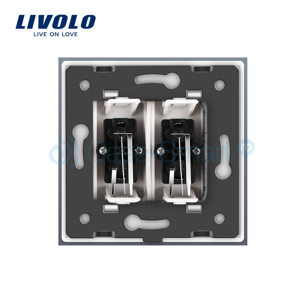 Priză Dublă Audio Livolo cu Ramă Sticlă - imagine 4