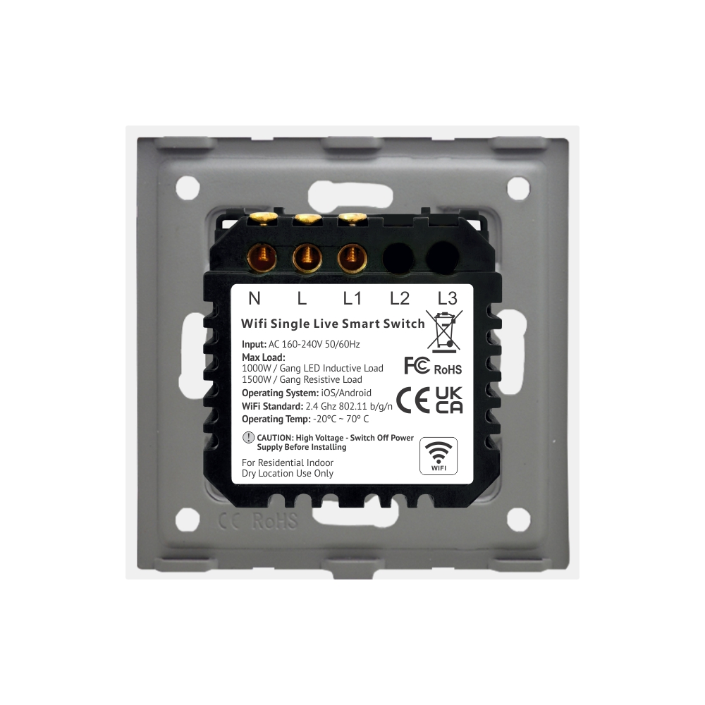 Intrerupator Simplu Wi-Fi Touch Sticla LUXION, Smart Home - imagine 4