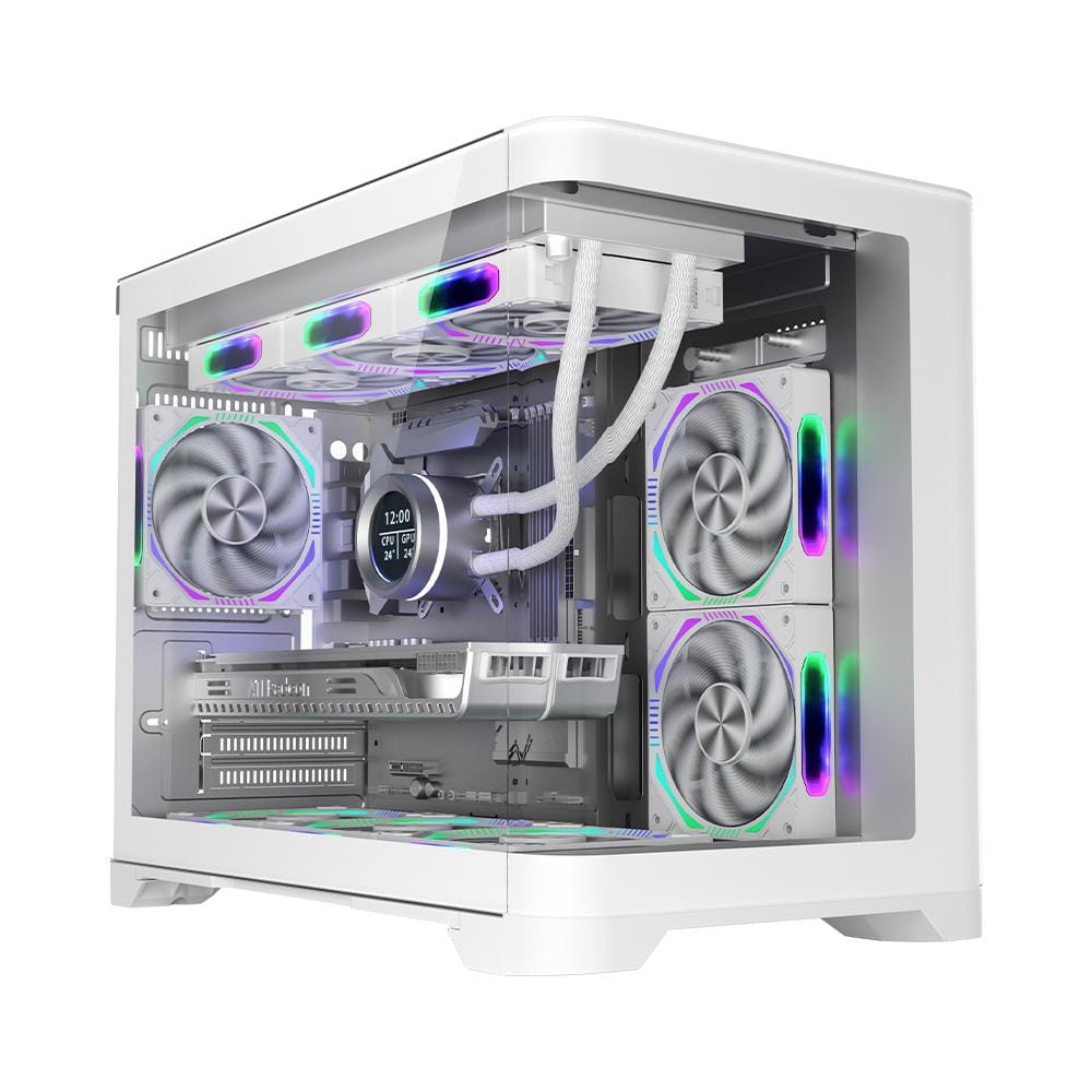Carcasa 1STPLAYER UV6 Cube Tower ARGB Alb - Gaming Premium - imagine 2