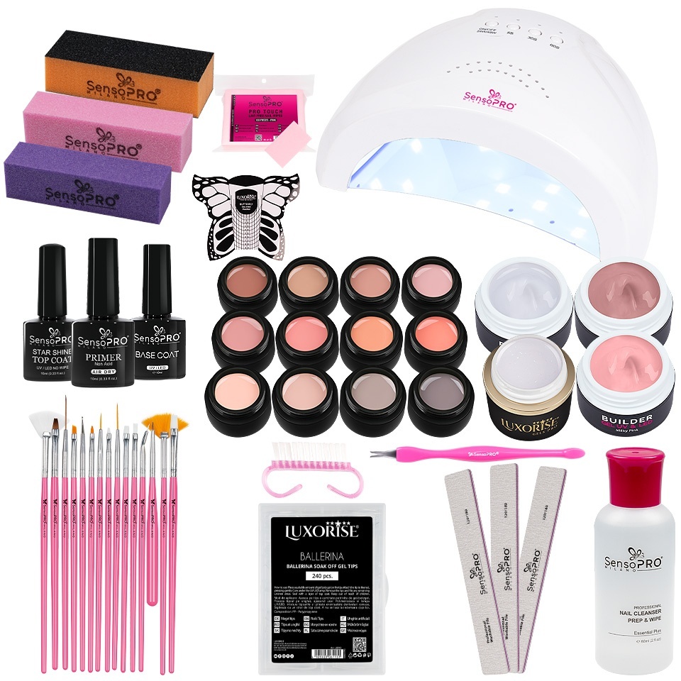 Kit Unghii Gel UV #55 Kitunghii + Cadou Pensule - imagine 2