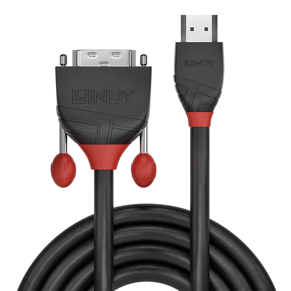 Cablu HDMI-DVI Lindy 5m 1920x1200@60Hz - Conectivitate Premium - imagine 2