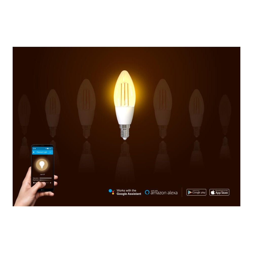 Bec Inteligent LED Homeflow E14, 4.5W, Filament, WiFi - imagine 3