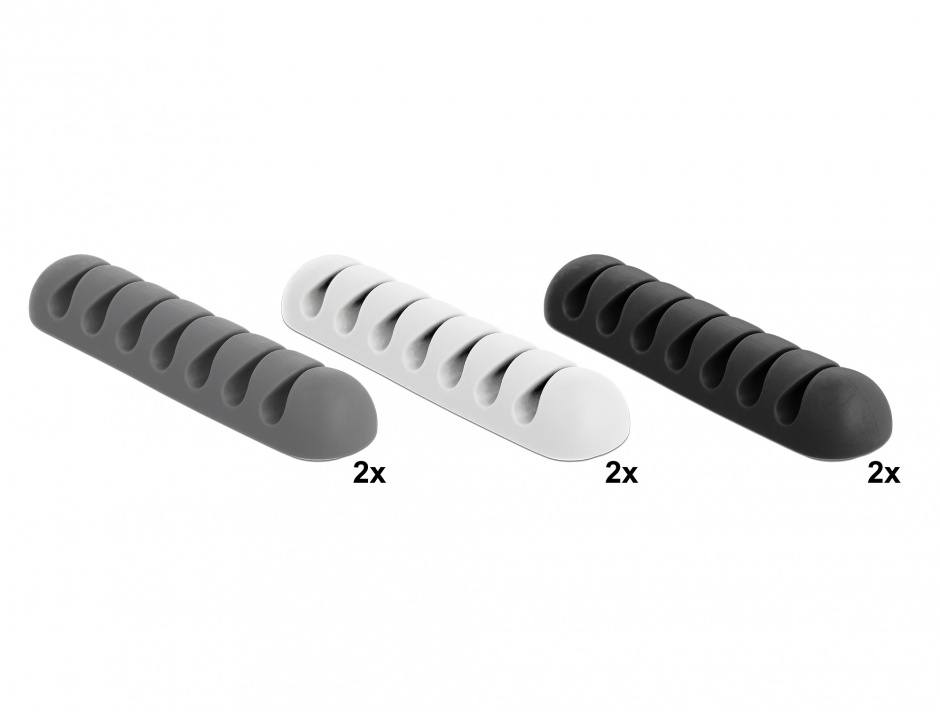 Set 6 ghidaje cablu Delock 18301, Autoadezive